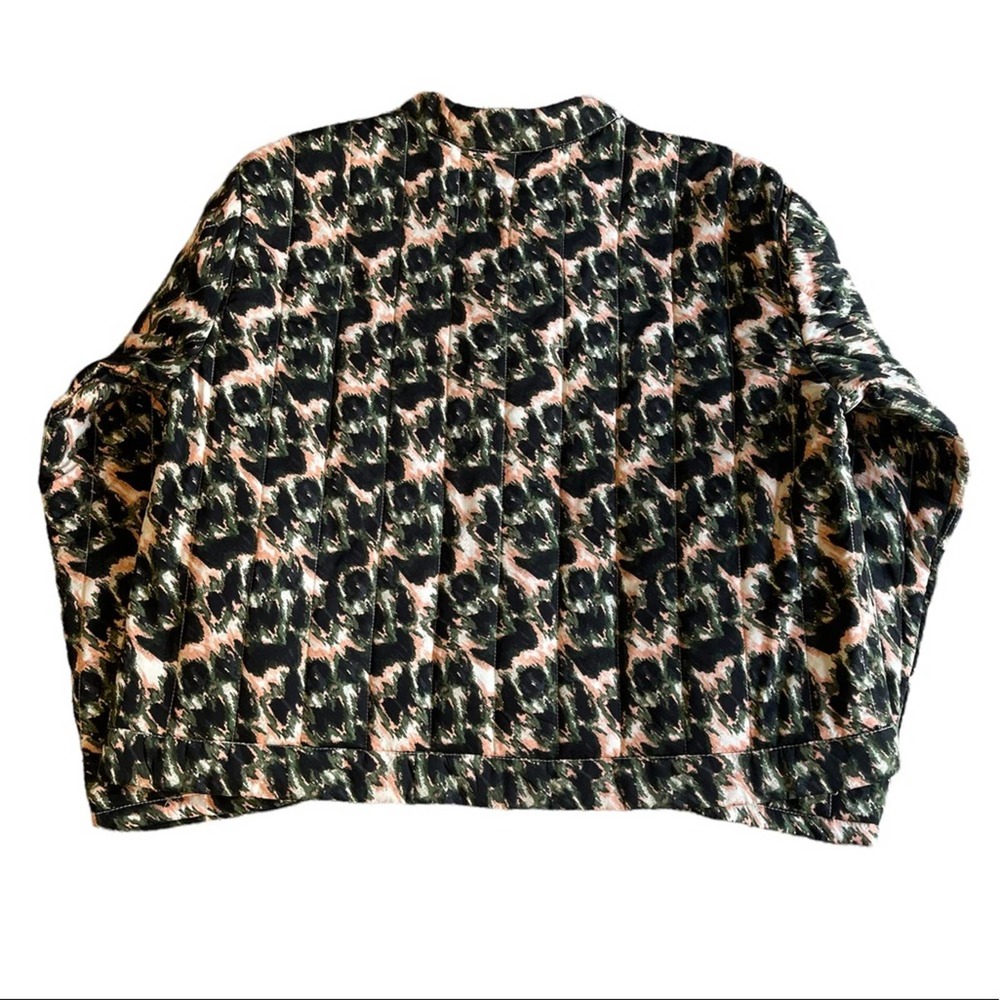 Rachel Comey x Target Green / peach Animal Print Cropped Quilted Jacket Size XL - Picture 3 of 6